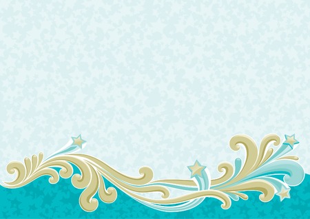 Christmas background   Vector of retro ornate elements on abstract background with many starsのイラスト素材