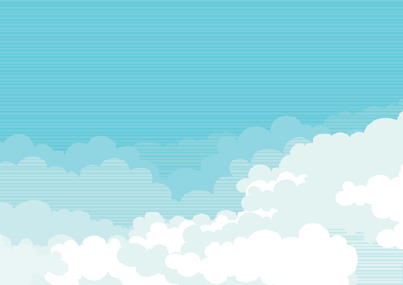 Cloudscape horizontal background of blue sky with clouds のイラスト素材