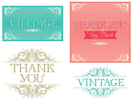 Thank You Typographic Design. Vector banners with inscription \\\\\\\"Thank You \\\\\\\" at retro styleのイラスト素材