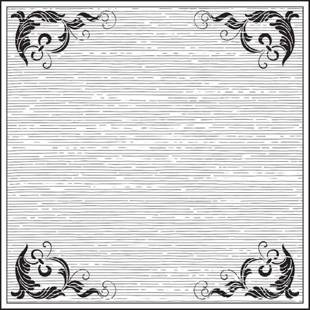 Vintage border. Vector retro  background with ornate border at engraving style.のイラスト素材