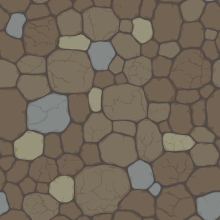 Seamless pattern with cracked stone. Vector seamless background of  beige, gray, and  brown  stones with  cracksのイラスト素材