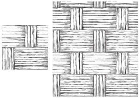 Black and white  pattern of basketry . Vector seamless backgrounds with patterns of basketry of Wickersのイラスト素材