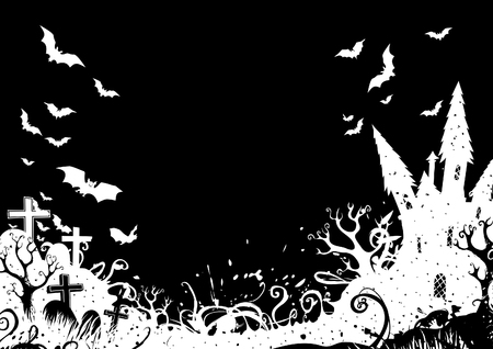 Dark Halloween background. Vector abstract background with place for textのイラスト素材