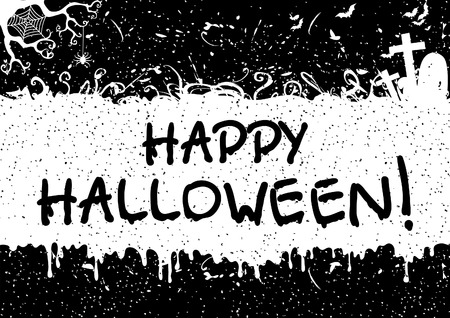 Greeting card for Happy Halloween! Vector abstract background at doodle styleのイラスト素材