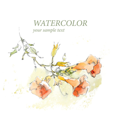 Floral background in watercolor style vectorのイラスト素材