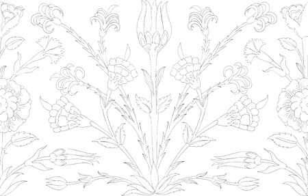 Traditional Arabic ornament seamless. Floral Ornamental pattern. Iznik のイラスト素材