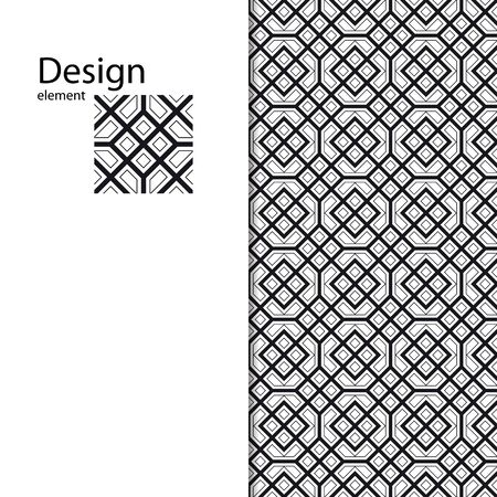 Traditional Arabic ornament seamless for your design. Geometric pattern for laser cutting. Laser glass engraving. Desktop wallpaper, interior decoration, graphic design. Vector. Background.のイラスト素材