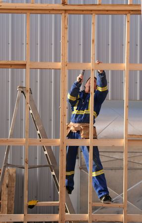 A carpenter busy at work.