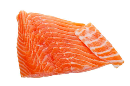 A fresh salmon fillet.  Shot on white background.の写真素材
