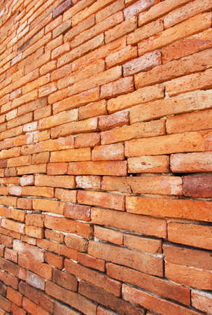 brick wall in old temple Thailandの写真素材