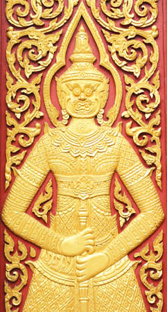 Thai art in Buddhist temple Thailandの写真素材
