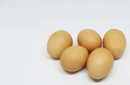 eggs on white backgroundの写真素材
