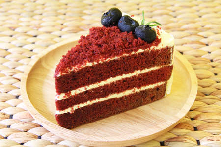 a piece of red velvet cakeの写真素材