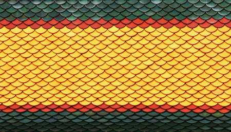 texture of roof tile in the templeの写真素材