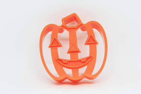 halloween style cookies cutter on white backgroundの写真素材