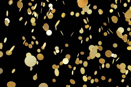 Falling golden coinsの写真素材