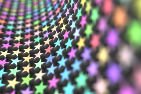 Random color stars align with curve and focus with the shallow depth of field.の写真素材