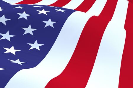 3D illustration of a flicking American flag.の写真素材