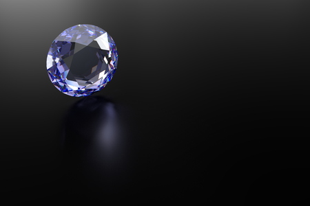 3D rendering image for the blue diamond in the dark environment made for easy to cut and paste in your graphics work.の写真素材