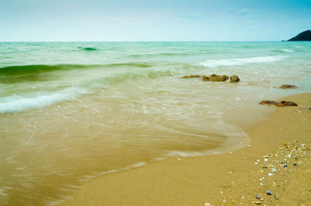 the blue sea and the beachの写真素材