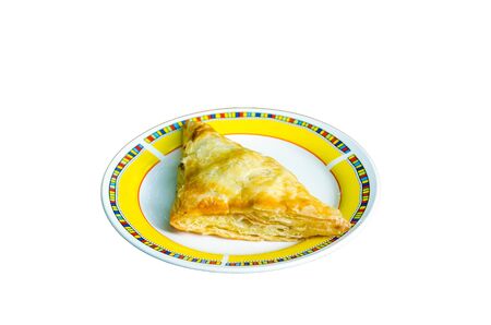 piece of pie on dishの写真素材