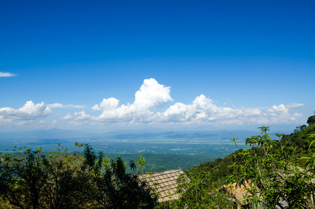 blue sky and mountain landscapeの写真素材
