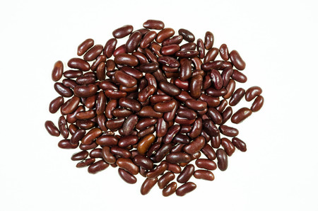 group of red kidney bean on the white background