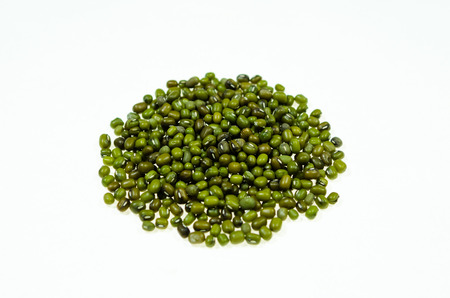 group of mung bean on the white backgroundの写真素材