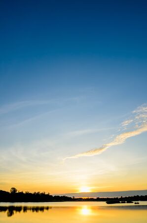 abstract blue and orange background, sunsetの写真素材
