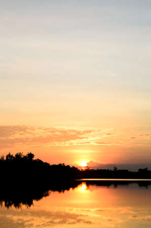 abstract blue and orange background, sunsetの写真素材