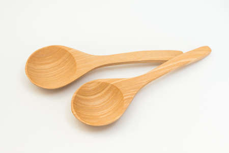 Wooden Spoon Isolated on a white backgroundの写真素材