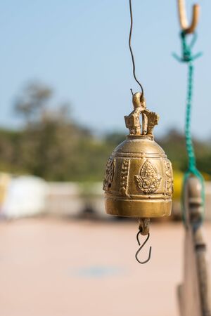 Close up Bell of Thai templeの写真素材