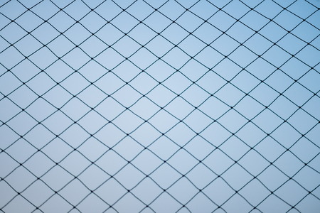 football sport goal net on blue sky backgroundの写真素材
