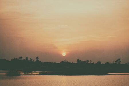 Beautiful colorful sky at sunset background, vintageの写真素材