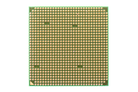 Closeup of a PC processor isolated on white background