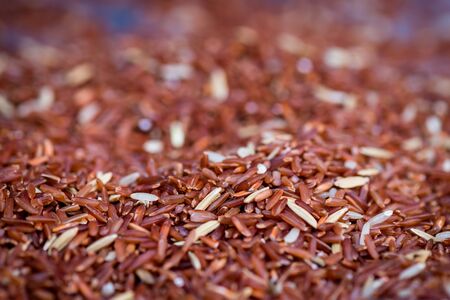 Black rice riceberry closeup backgroundの写真素材