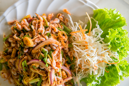 small shrimp salad, thai foodの写真素材