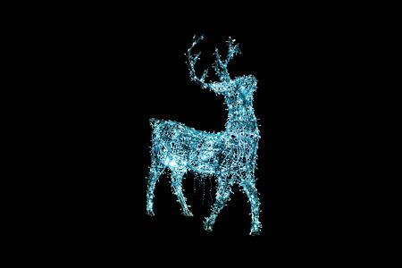 Christmas ornaments deer light isolated on black background for designの写真素材