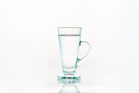 Glass of water on white backgroundの写真素材