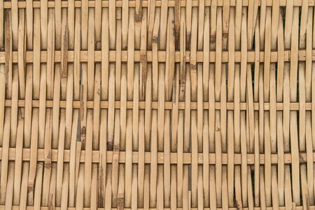 Top view of bamboo basket texture backgroundの写真素材