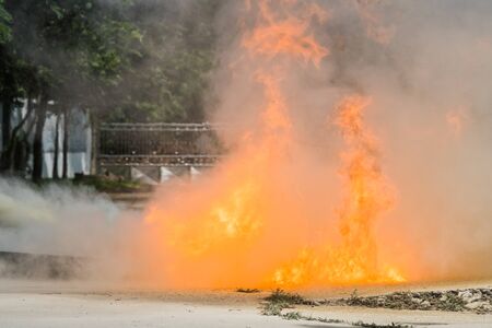 A large fire that is burningの写真素材