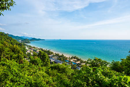 Aerial view at white sand beach view point in Koh Chang, Thailand