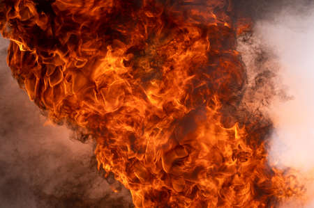 Fire and smoke use for backgroundの写真素材