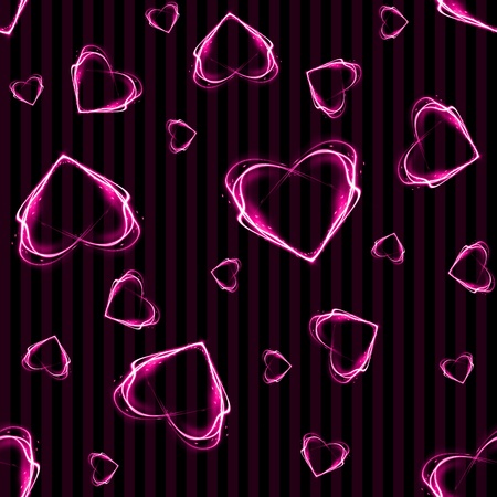 Seamless Pink Glowing Hearts Background Wallpaperの写真素材