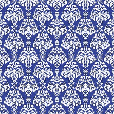 Seamless Blue Damaskの写真素材