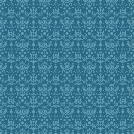 Seamless Blue Damaskの写真素材