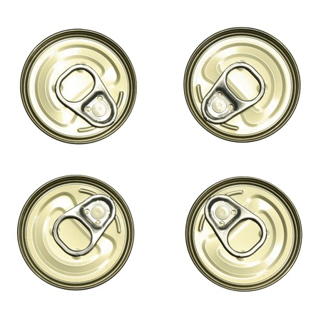 tin can top view isolated on white background