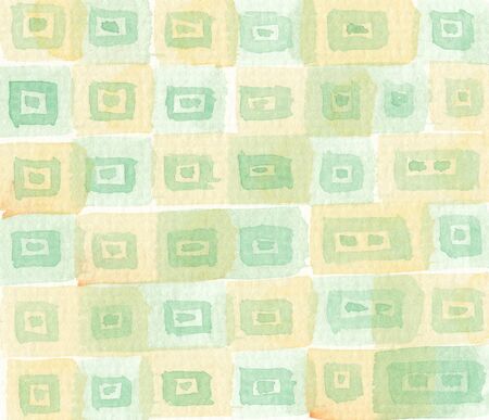 hand drawn watercolor pattern background in faded green tonesの写真素材