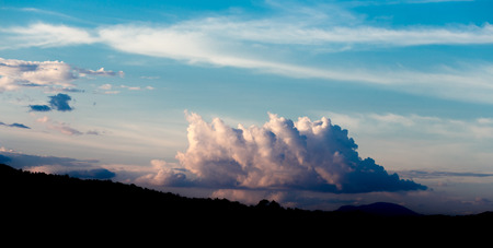 Evening at mountain look sun downの写真素材