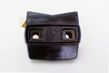 antique camera isolated on whiteの写真素材